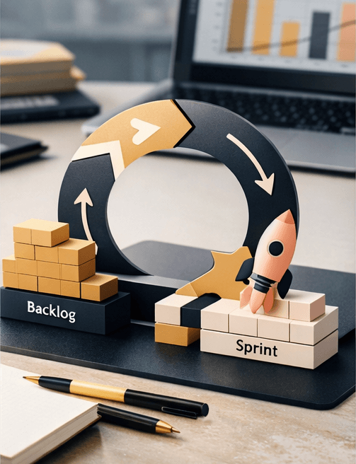 Agiles Projekt- & Backlog-Management - Wir strukturieren Ihr Product Backlog, formulieren präzise User Stories und begleiten den agilen Entwicklungsprozess fokussiert.